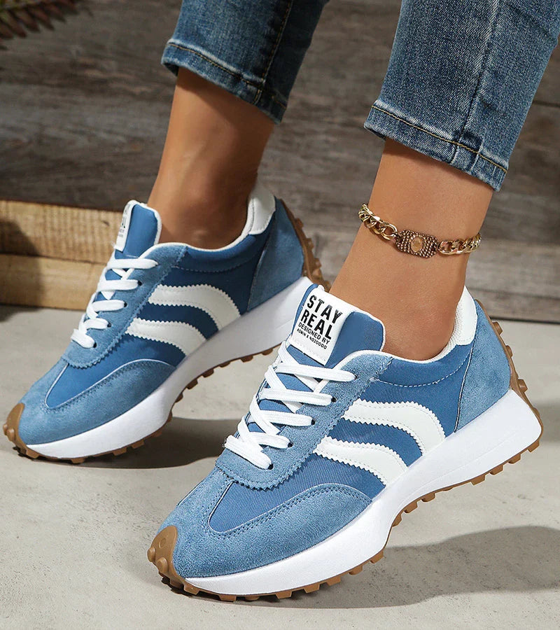 Image of Kay | Women's Striped Lace-Up Athletic Sneakers
