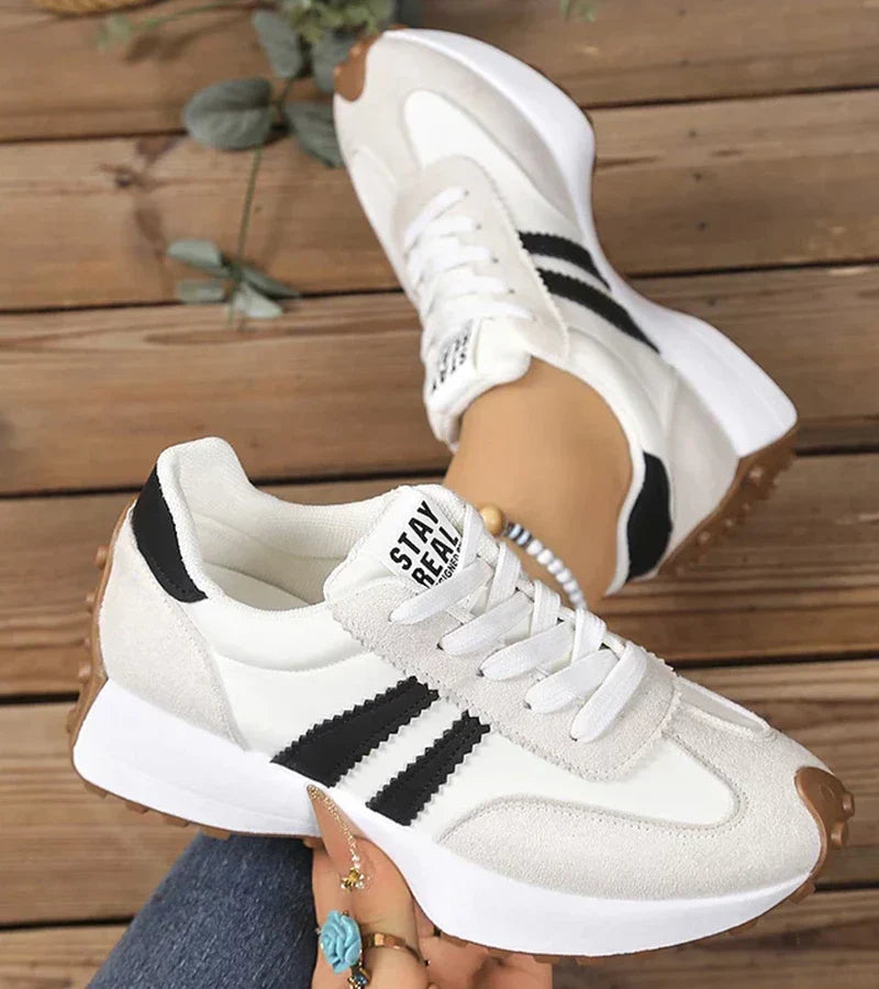 Image of Kay | Women's Striped Lace-Up Athletic Sneakers
