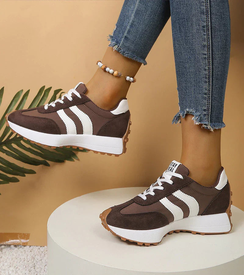 Image of Kay | Women's Striped Lace-Up Athletic Sneakers