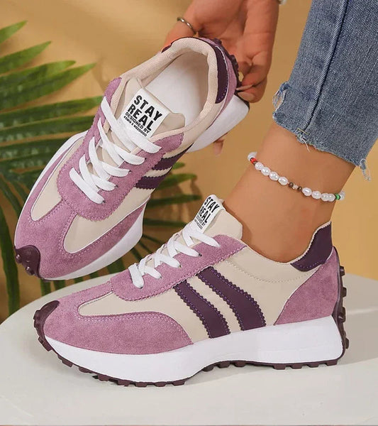 Image of Kay | Women's Striped Lace-Up Athletic Sneakers