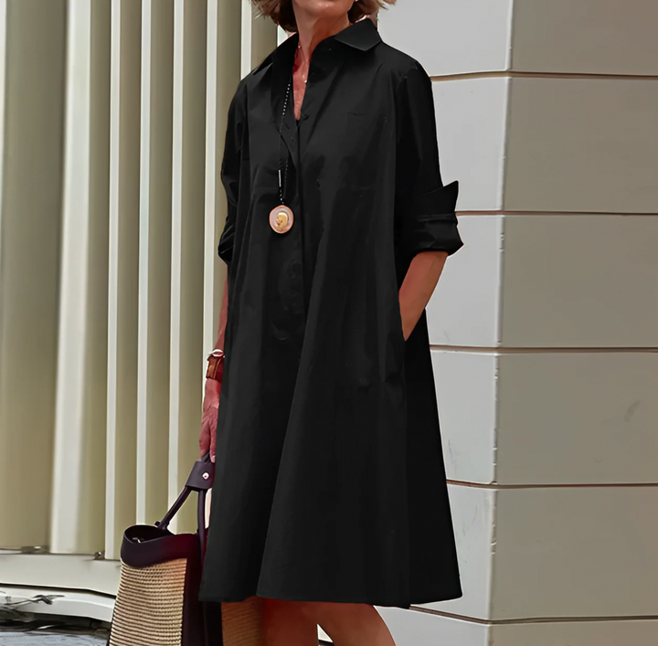 Image of Kelly | Women's Button-Down A-Line Midi Dress