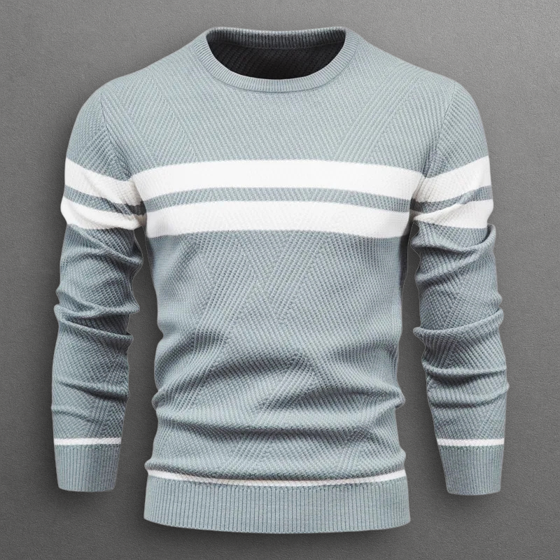 Image of Ken | Men's Striped Crew Neck Sweater