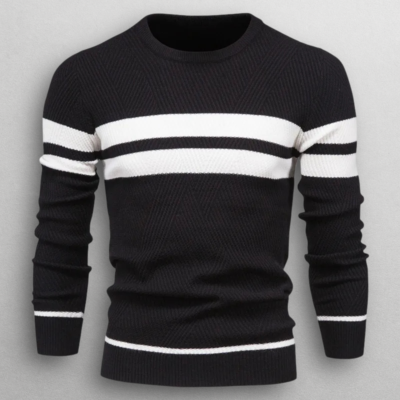Image of Ken | Men's Striped Crew Neck Sweater