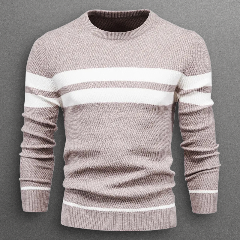 Image of Ken | Men's Striped Crew Neck Sweater