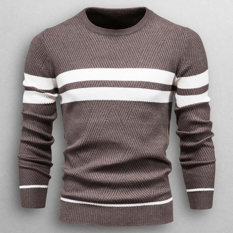 Image of Ken | Men's Striped Crew Neck Sweater
