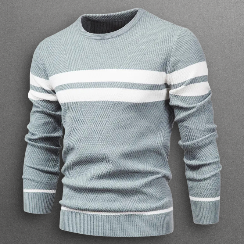 Image of Ken | Men's Striped Crew Neck Sweater