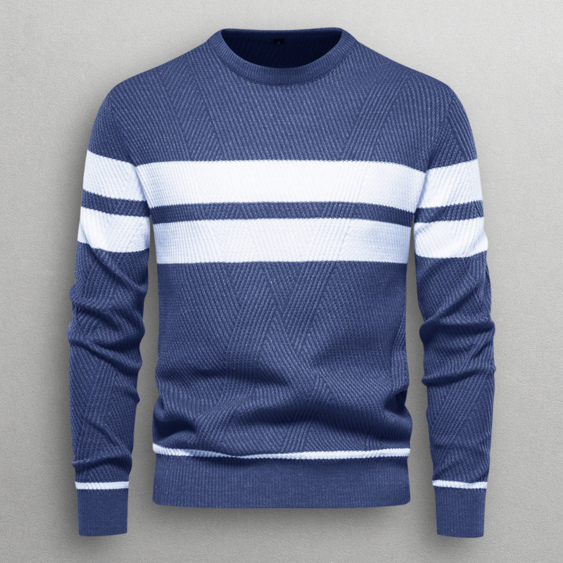 Image of Ken | Men's Striped Crew Neck Sweater