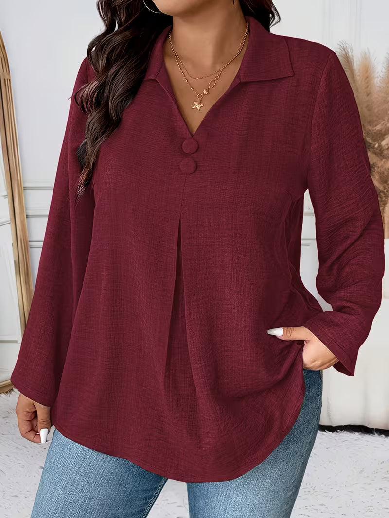 Image of Krista | Women's Long Sleeve Button Front Blouse