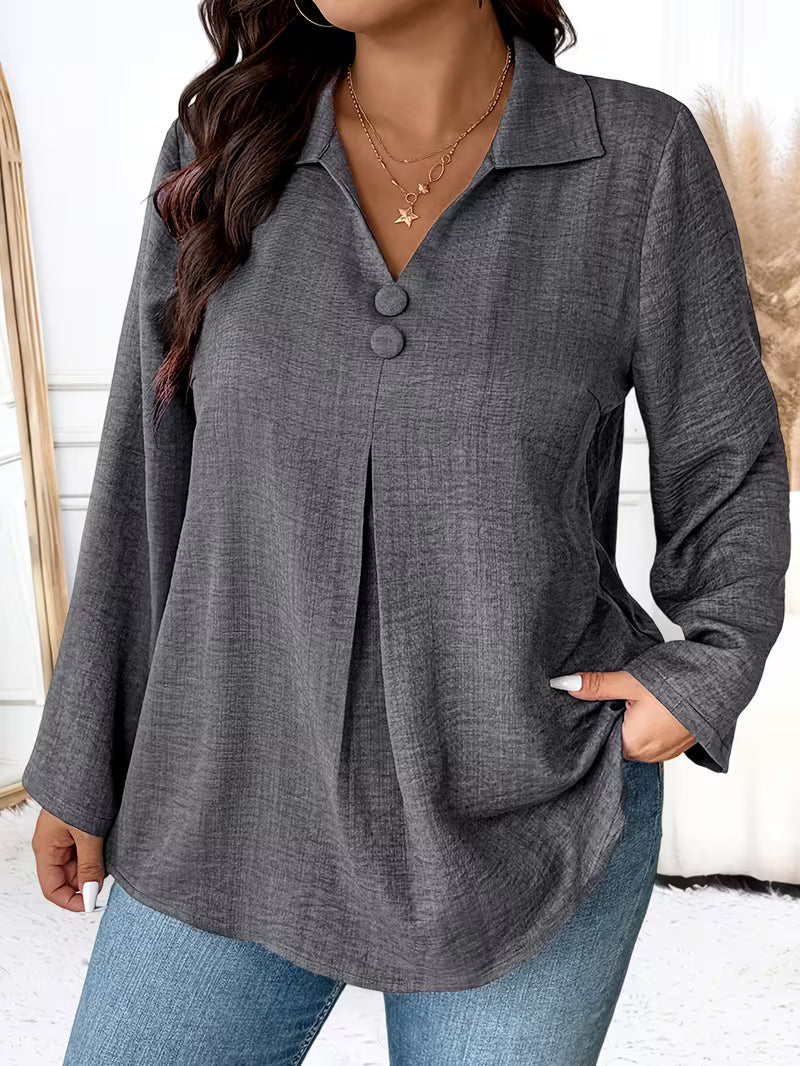 Image of Krista | Women's Long Sleeve Button Front Blouse