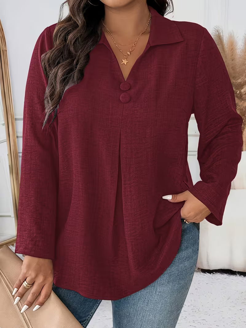 Image of Krista | Women's Long Sleeve Button Front Blouse