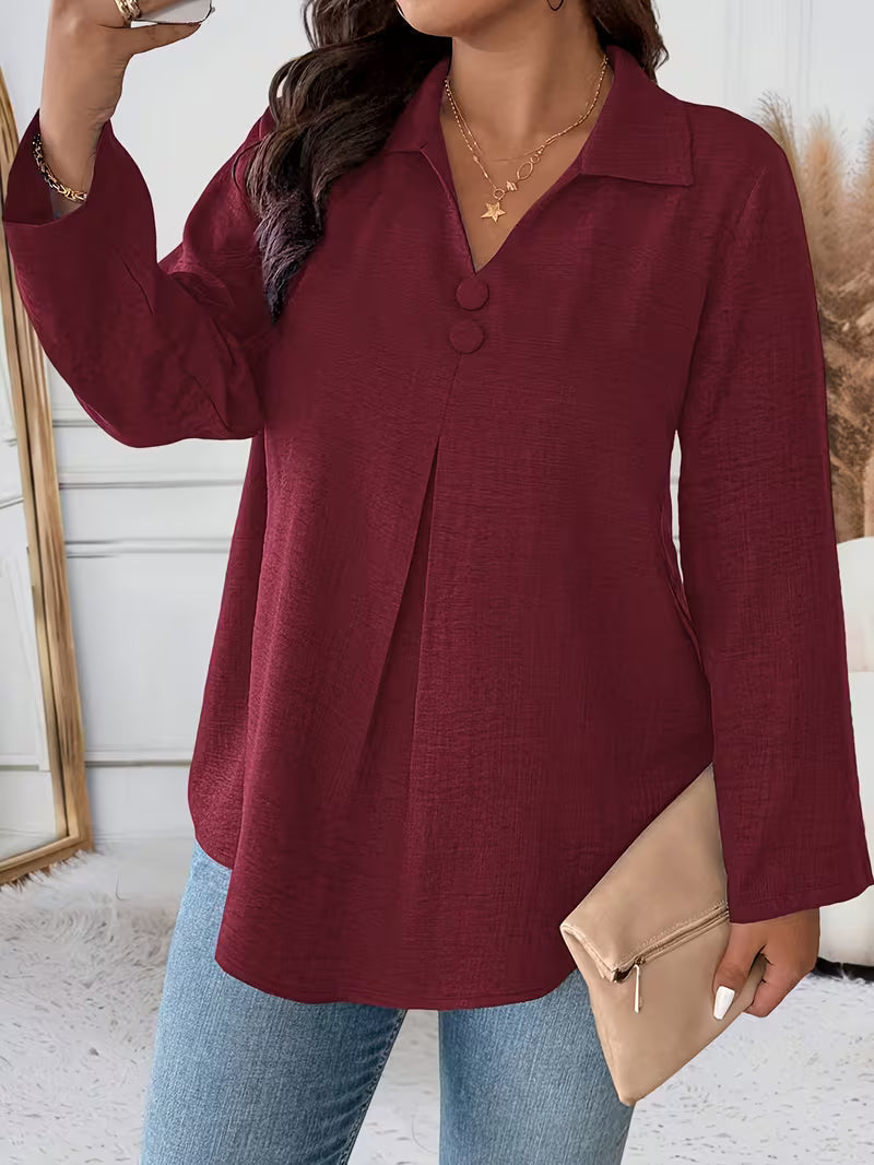 Image of Krista | Women's Long Sleeve Button Front Blouse