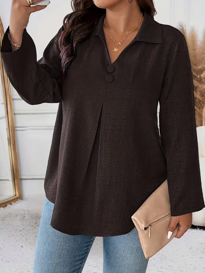 Image of Krista | Women's Long Sleeve Button Front Blouse