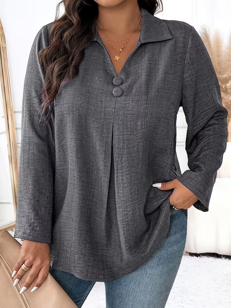 Image of Krista | Women's Long Sleeve Button Front Blouse