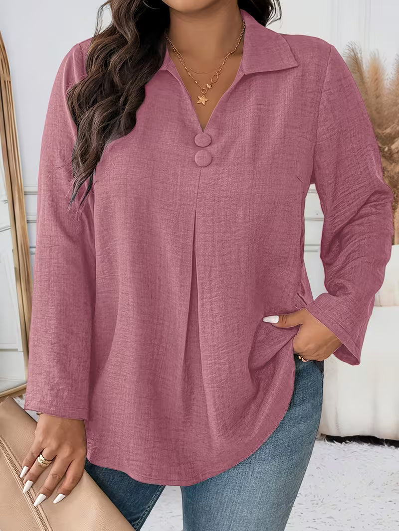 Image of Krista | Women's Long Sleeve Button Front Blouse