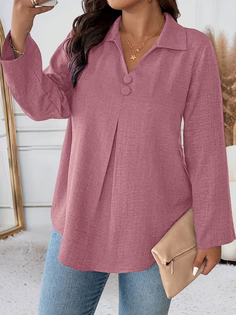 Image of Krista | Women's Long Sleeve Button Front Blouse