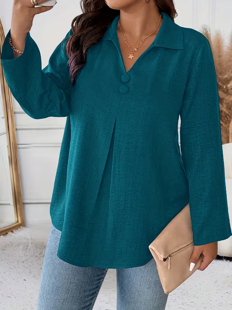 Image of Krista | Women's Long Sleeve Button Front Blouse