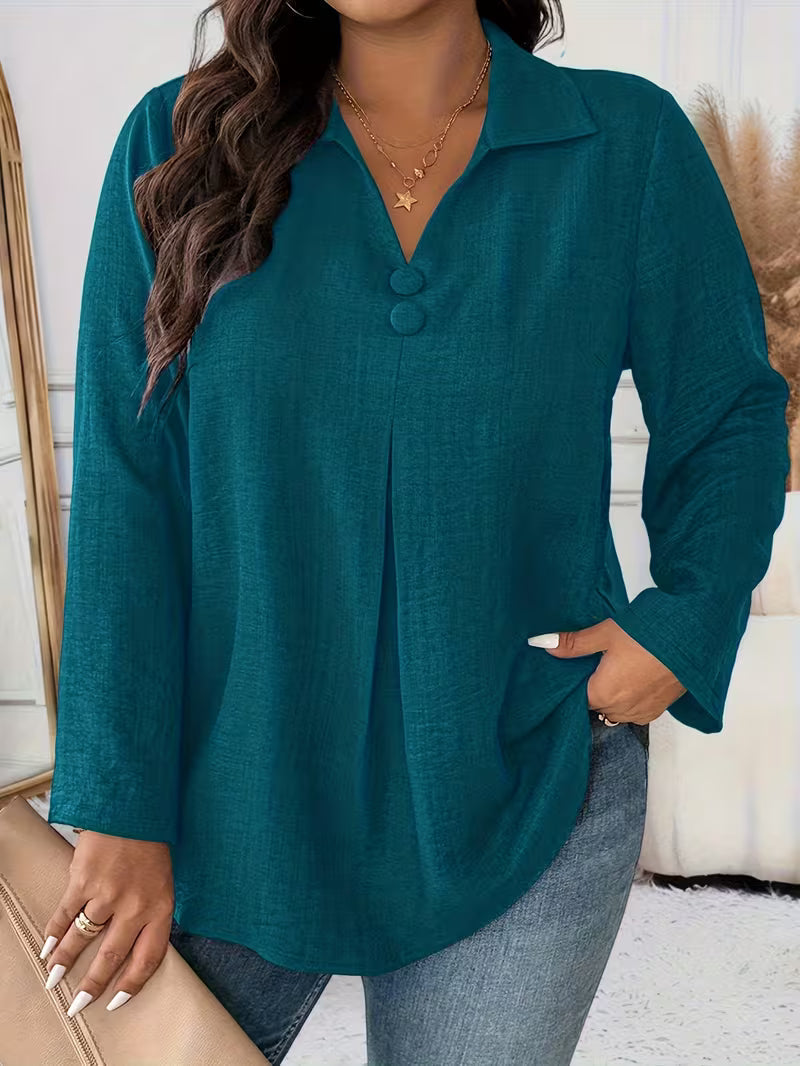 Image of Krista | Women's Long Sleeve Button Front Blouse