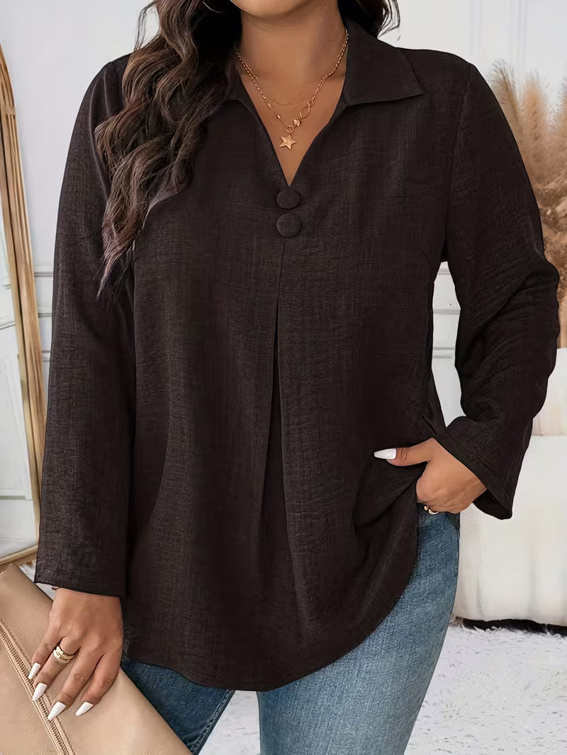 Image of Krista | Women's Long Sleeve Button Front Blouse