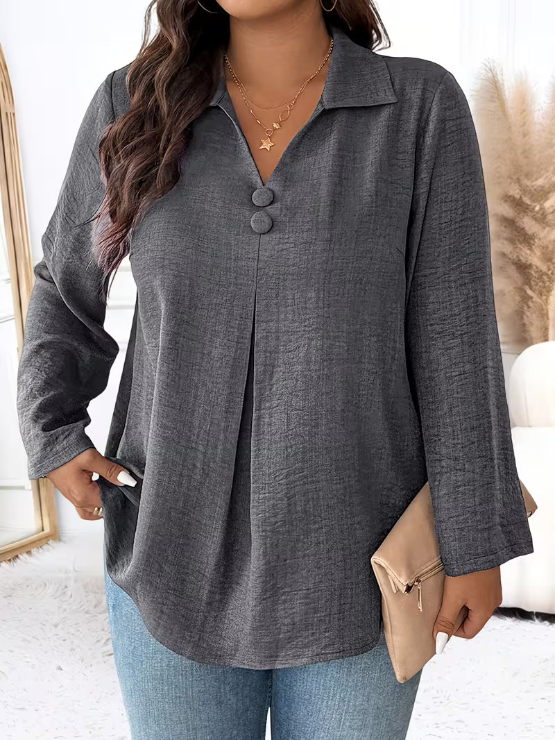 Image of Krista | Women's Long Sleeve Button Front Blouse