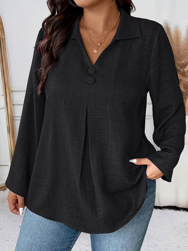 Image of Krista | Women's Long Sleeve Button Front Blouse
