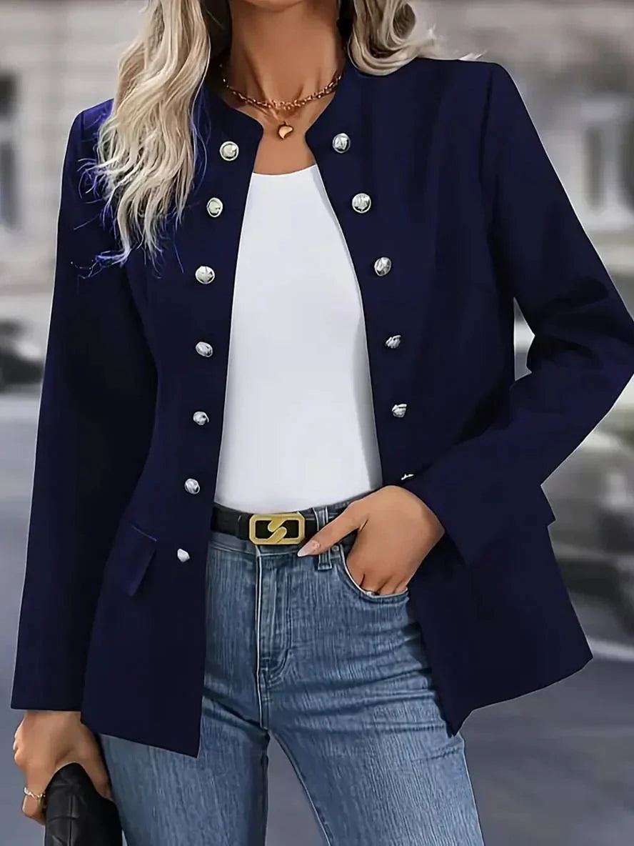 Image of Krista | Women's Military Button-Down Long Sleeve Blouse