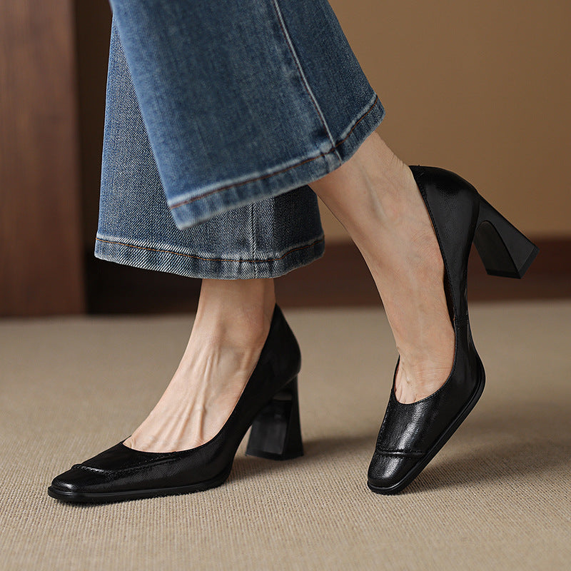 Image of Kristen | Women's Block Heel Slip-On Pumps