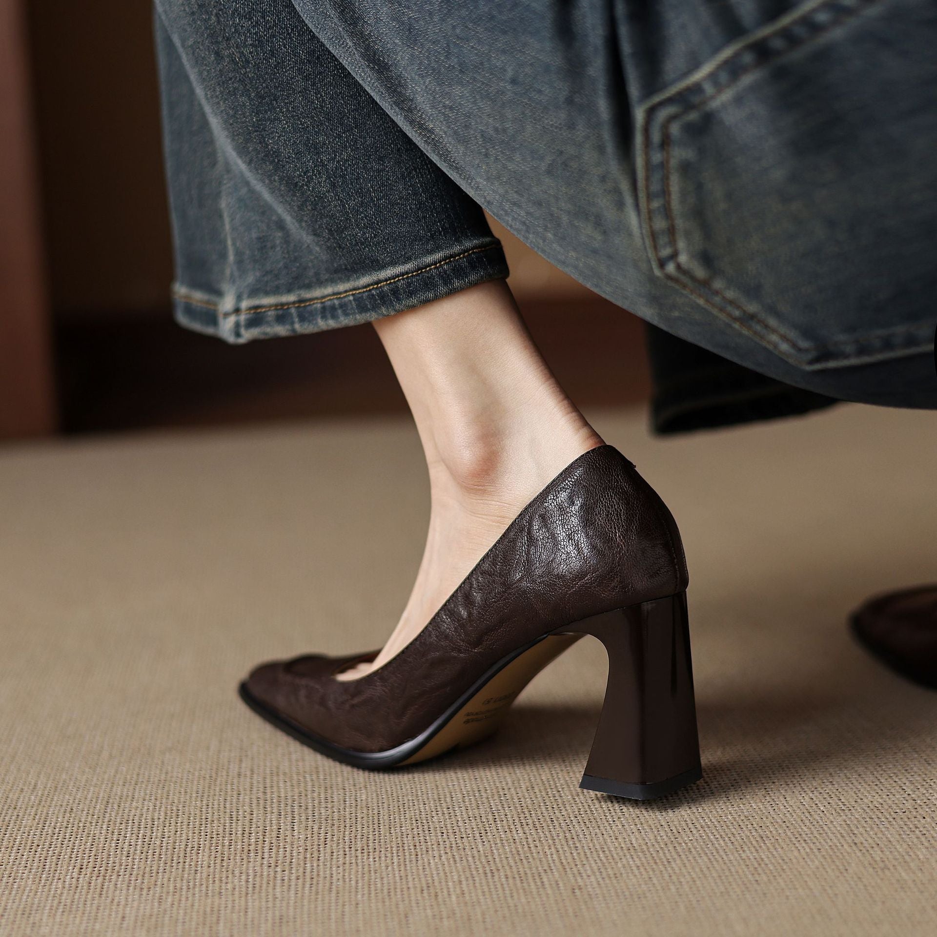 Image of Kristen | Women's Block Heel Slip-On Pumps