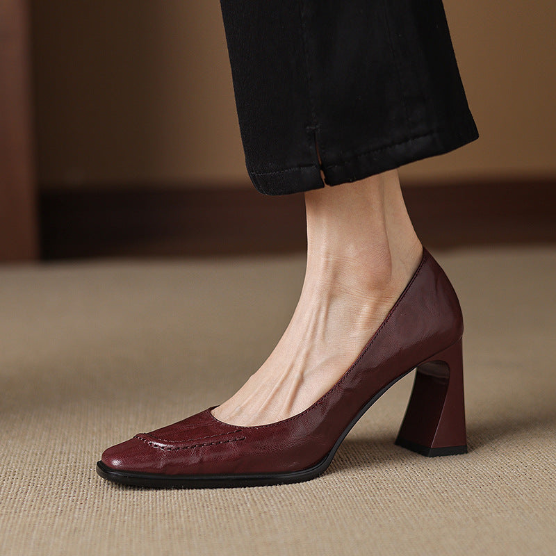 Image of Kristen | Women's Block Heel Slip-On Pumps