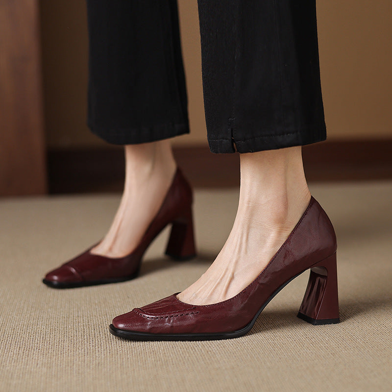 Image of Kristen | Women's Block Heel Slip-On Pumps