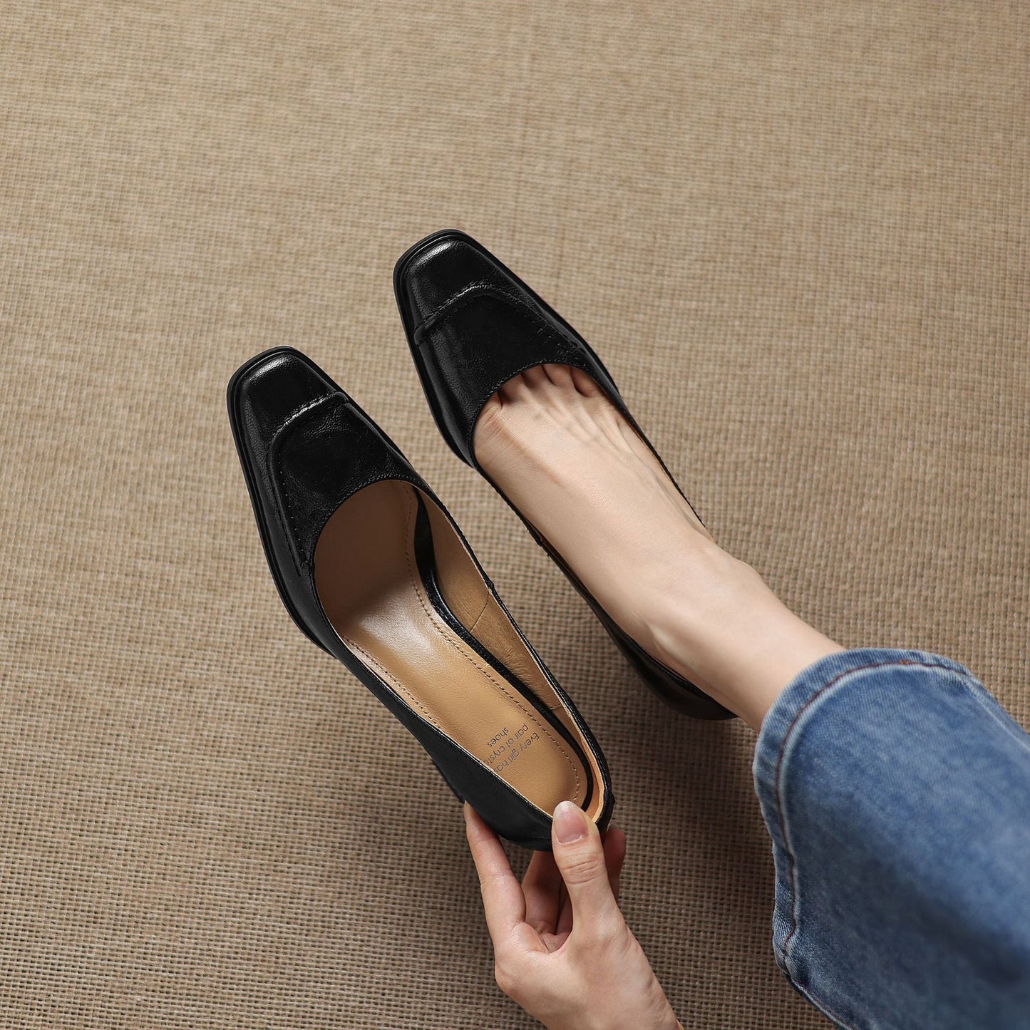 Image of Kristen | Women's Block Heel Slip-On Pumps