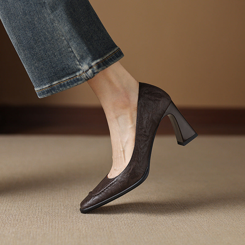 Image of Kristen | Women's Block Heel Slip-On Pumps