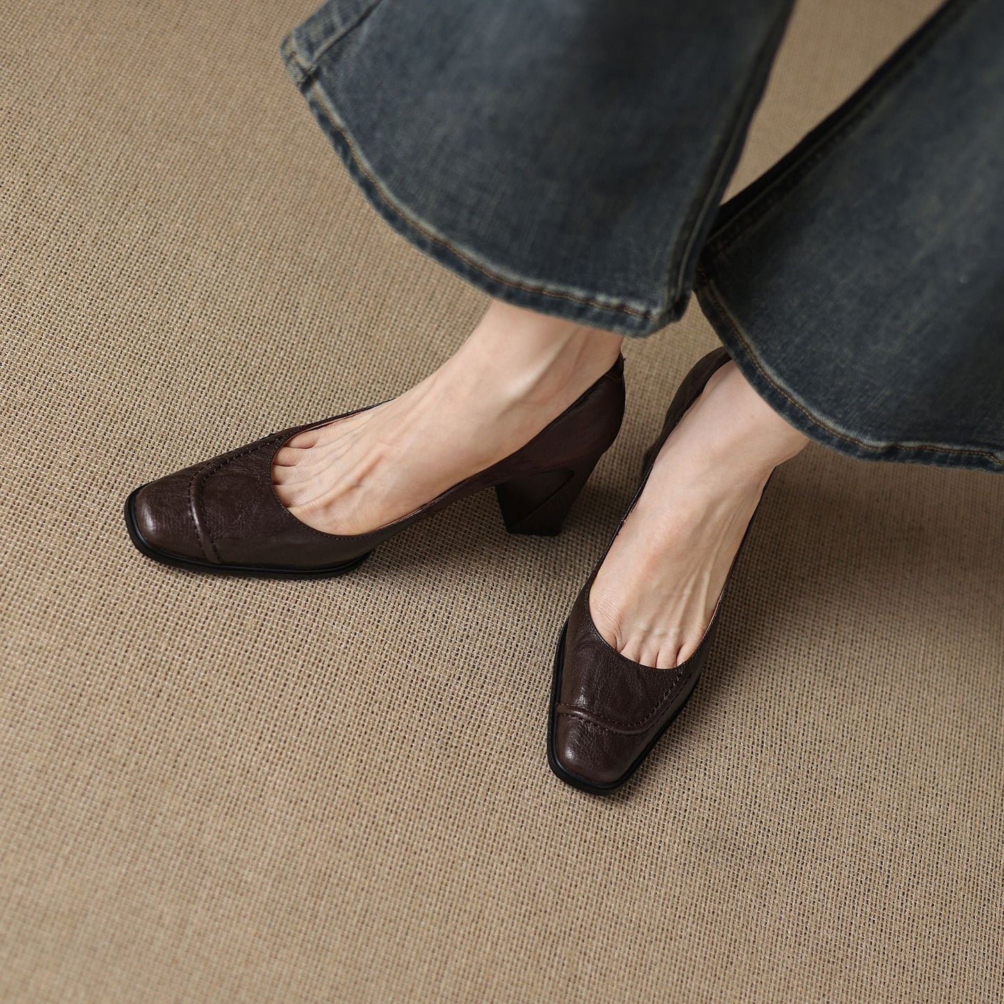 Image of Kristen | Women's Block Heel Slip-On Pumps