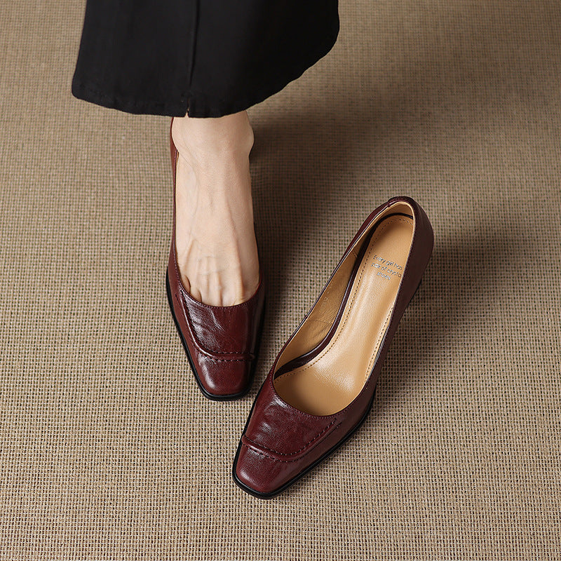 Image of Kristen | Women's Block Heel Slip-On Pumps