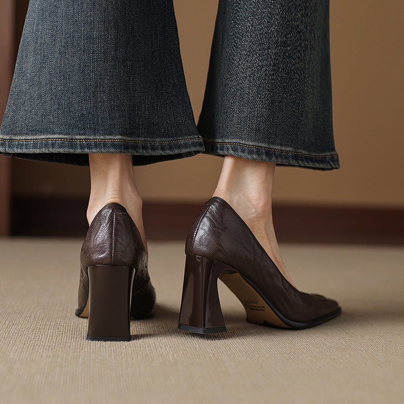 Image of Kristen | Women's Block Heel Slip-On Pumps