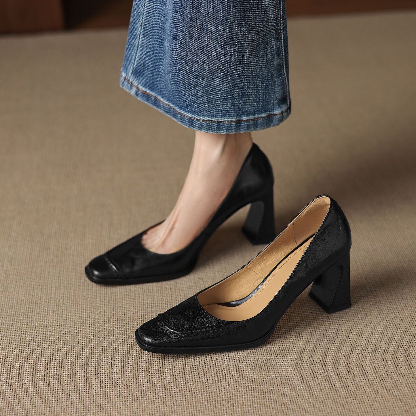 Image of Kristen | Women's Block Heel Slip-On Pumps
