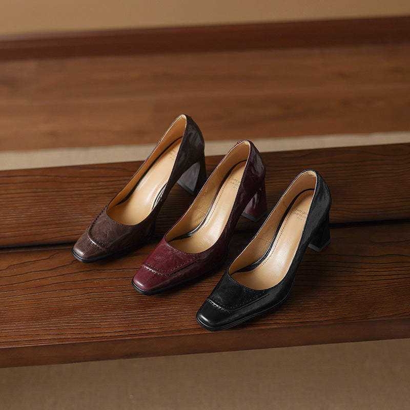 Image of Kristen | Women's Block Heel Slip-On Pumps