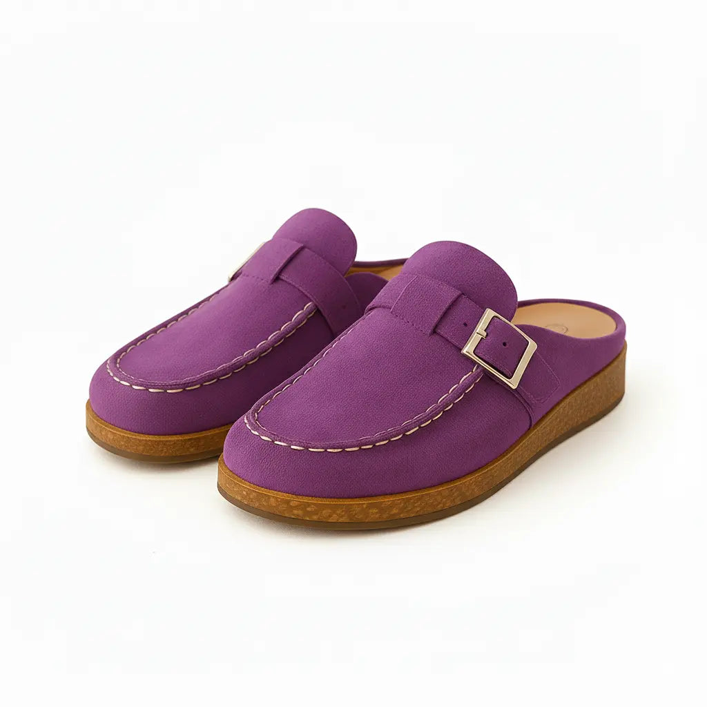 Image of Kristin | Women's Slip-On Mules with Buckle Detail