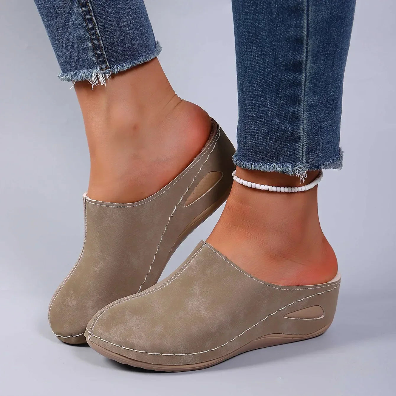 Image of Laura | Women's Slip-On Wedge Mule Shoes