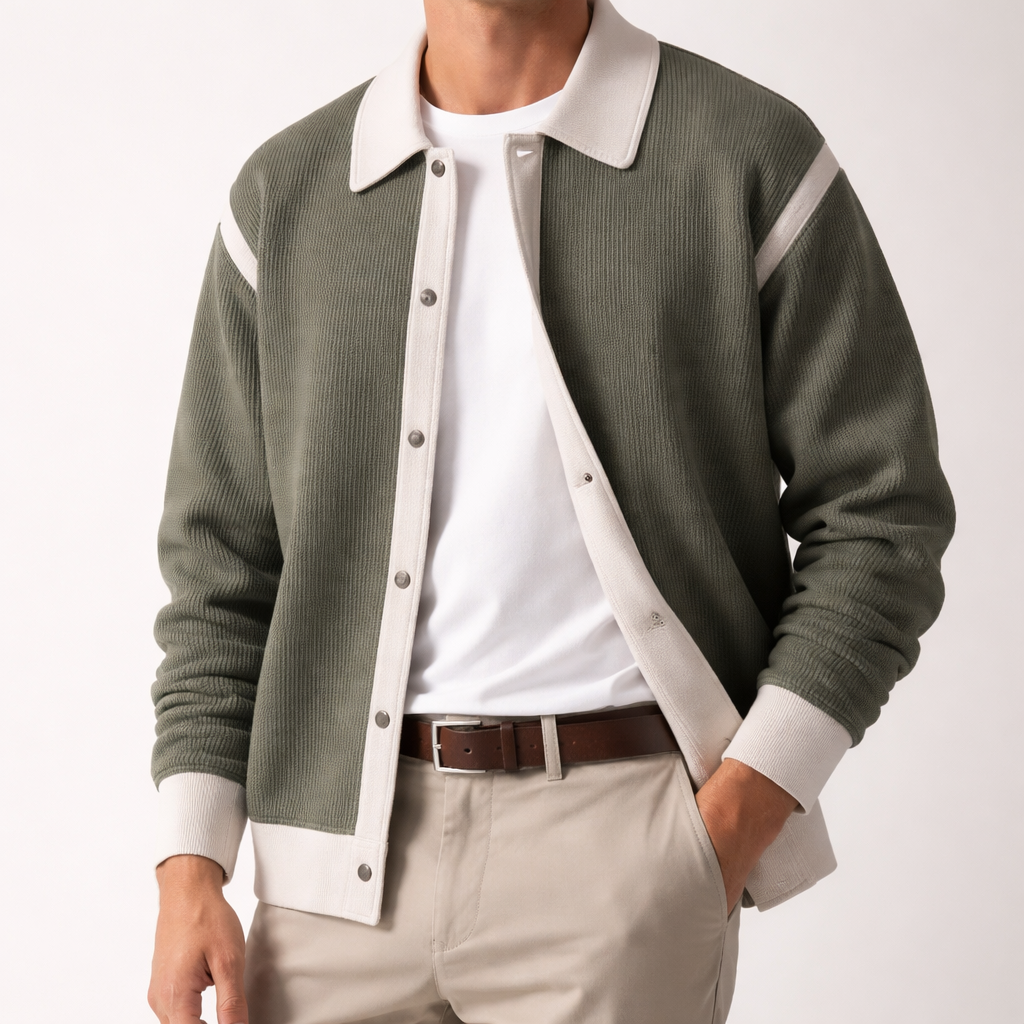 Image of Laurence | Men's Varsity Button-Down Casual Jacket