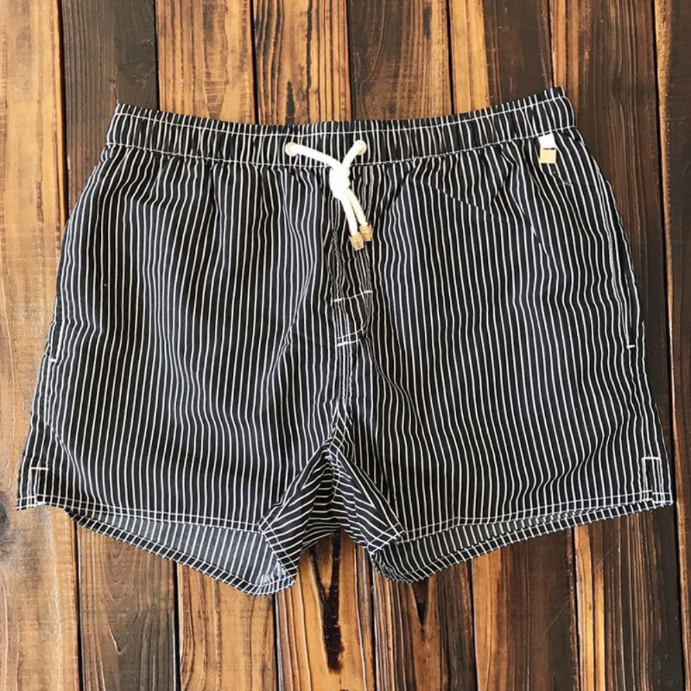 Image of Lawrence | Men's Striped Drawstring Swim Shorts