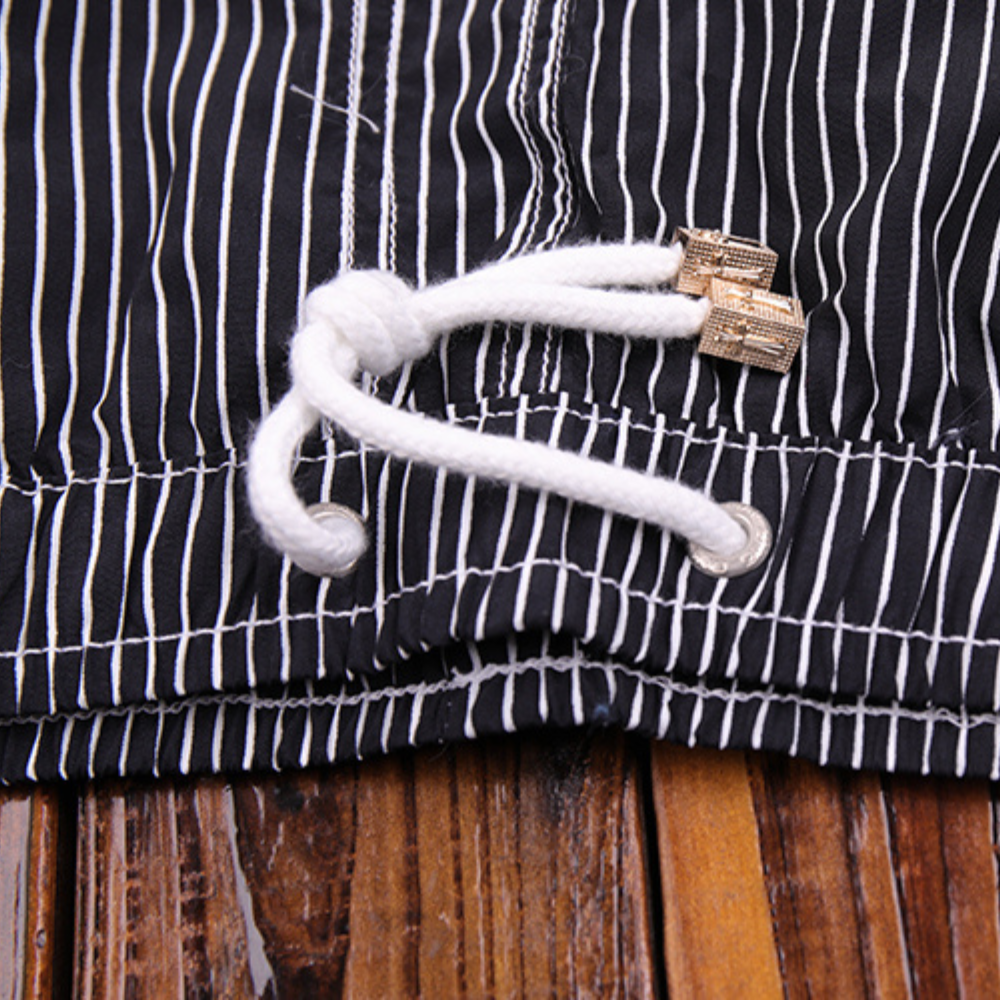 Image of Lawrence | Men's Striped Drawstring Swim Shorts