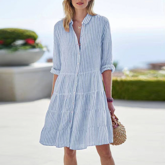 Image of Lena | Women's Button-Down Mini Dress