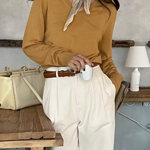 Image of Linda | Women's High-Waisted Pleated Wide Leg Pants