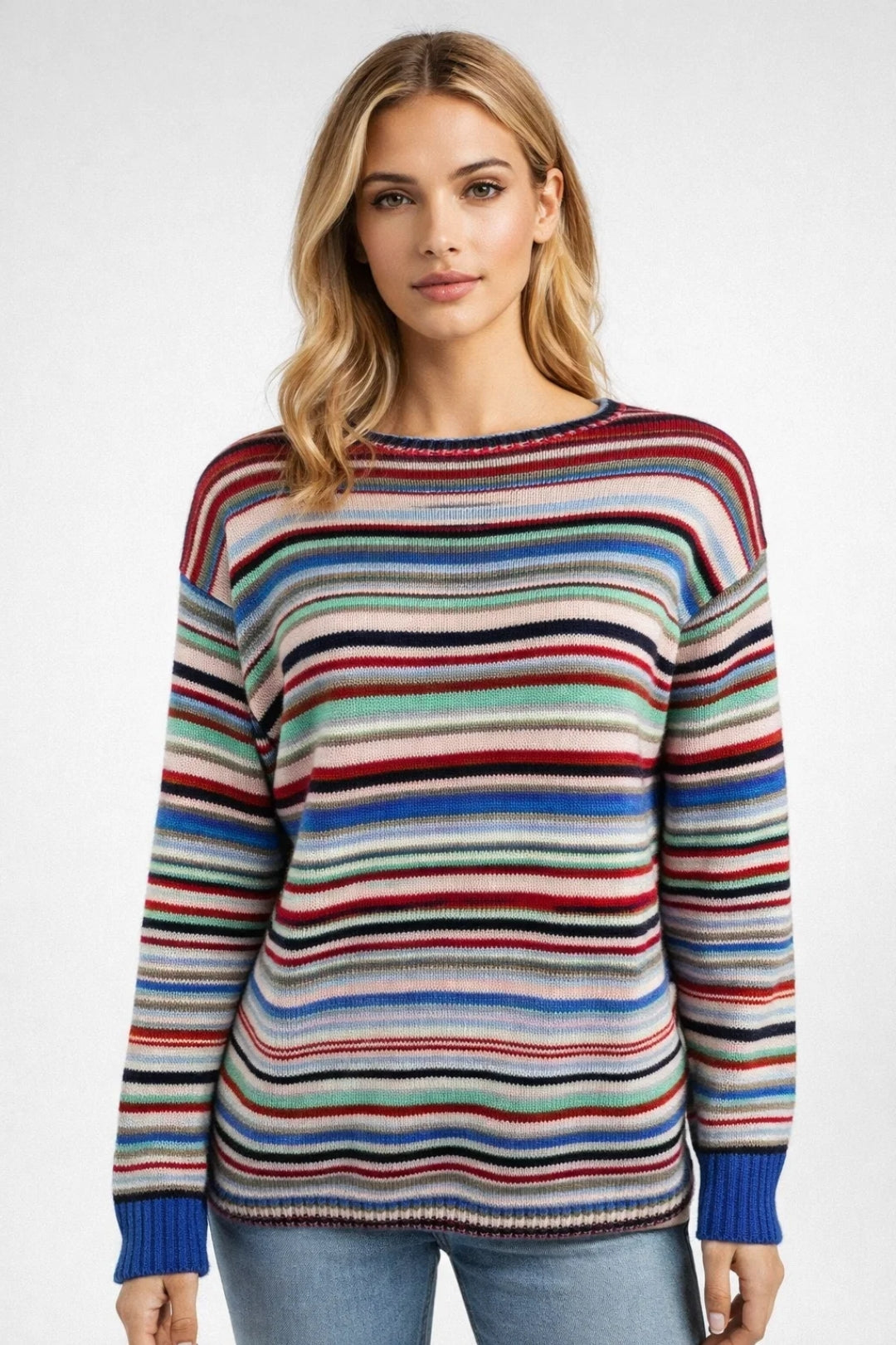 Image of Linda | Women's Striped Long Sleeve Sweater