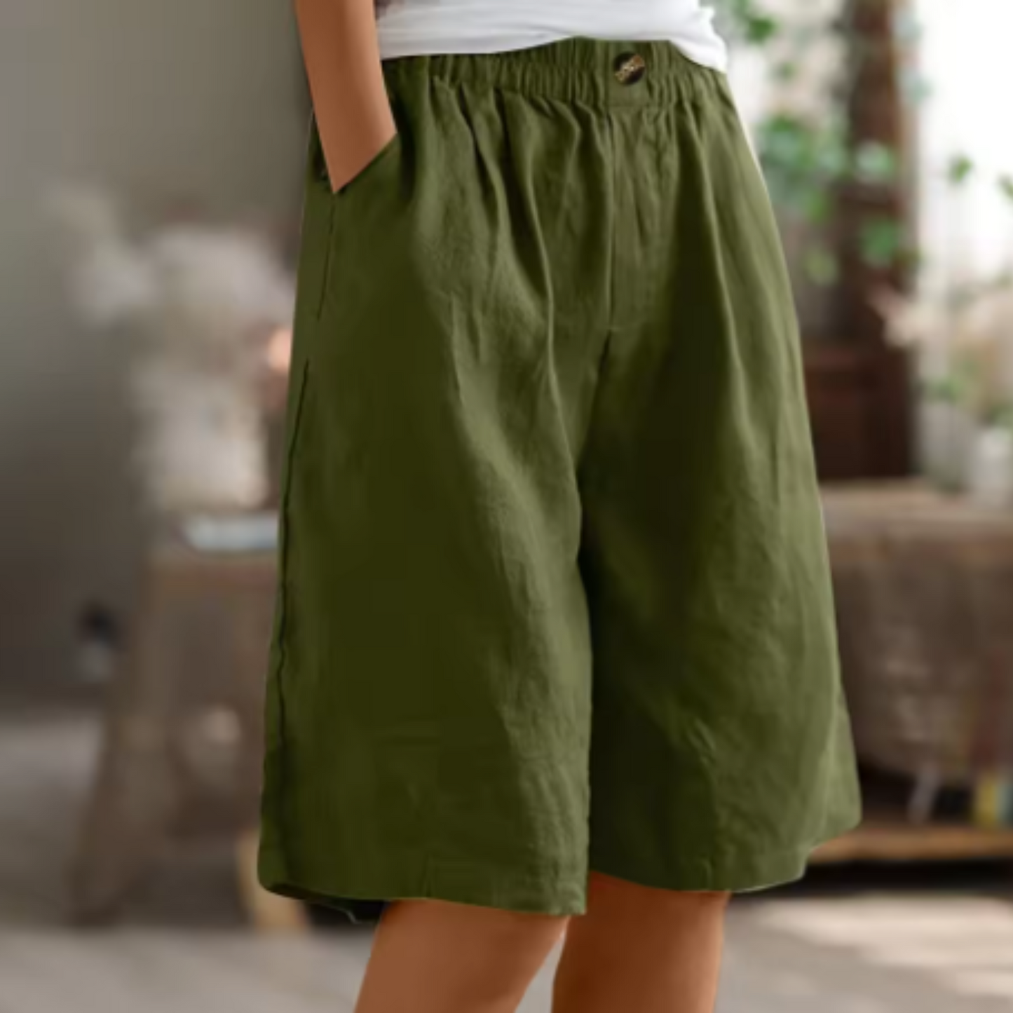 Image of Lisa | Women's High-Waisted Culottes Shorts