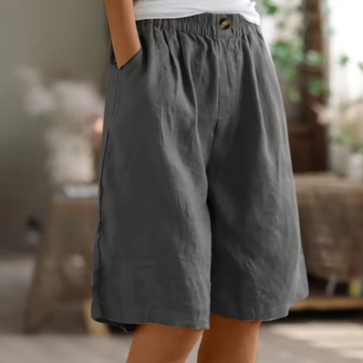 Image of Lisa | Women's High-Waisted Culottes Shorts