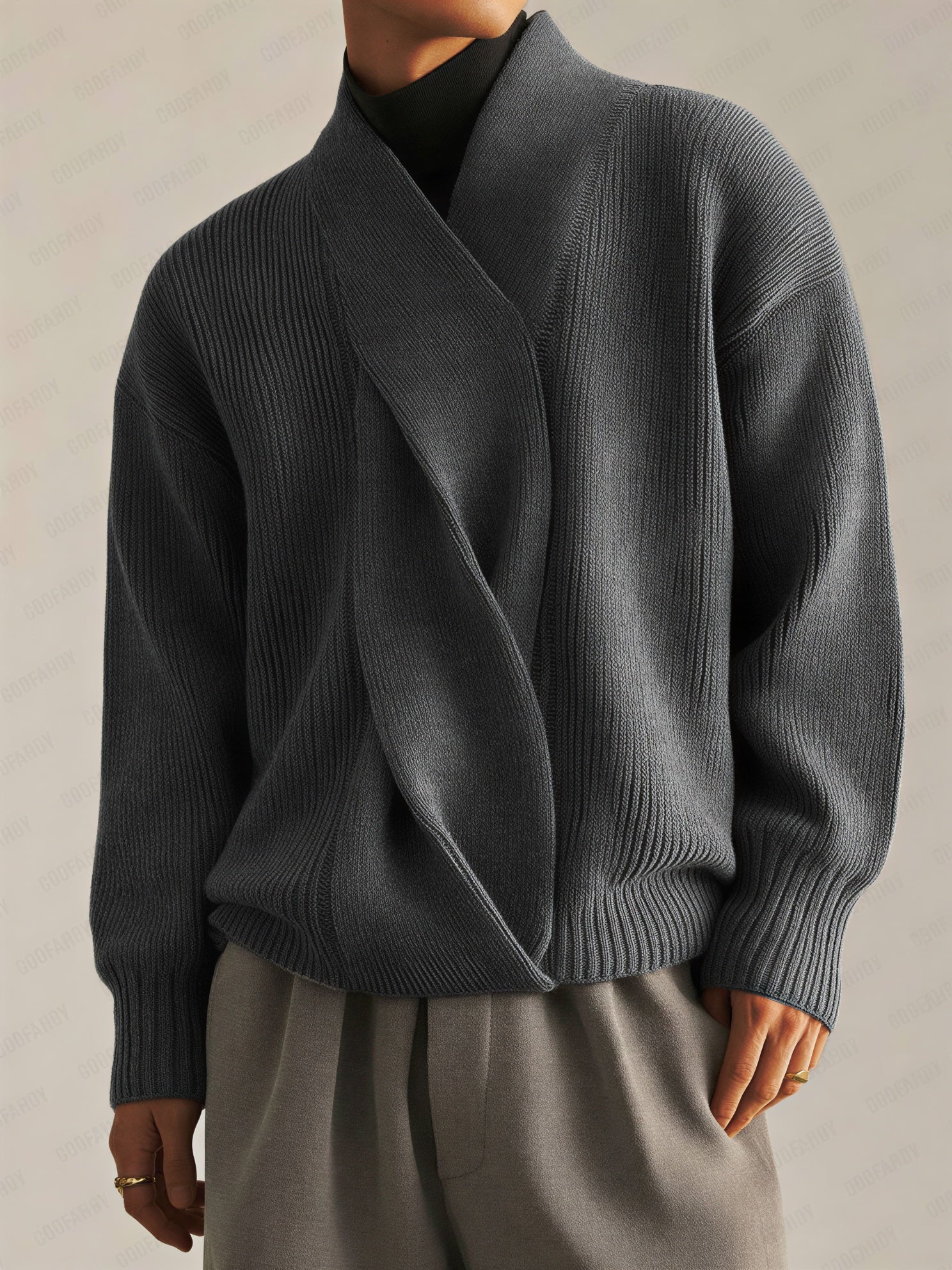 Image of Louie | Men's Wrap Knit Sweater