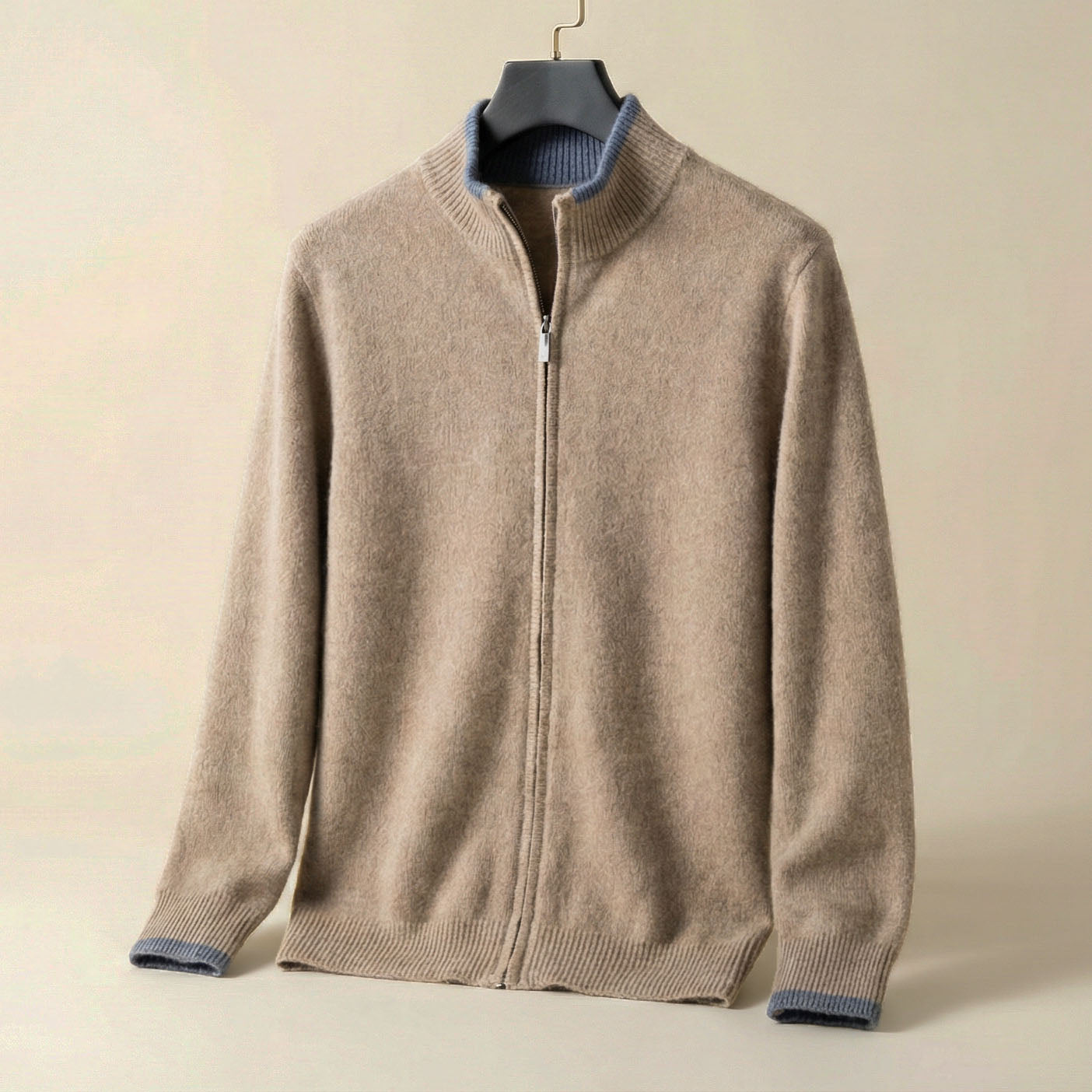 Image of Louis | Men's Full-Zip Ribbed Knit Sweater