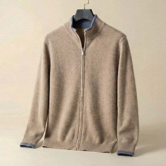 Image of Louis | Men's Full-Zip Ribbed Knit Sweater