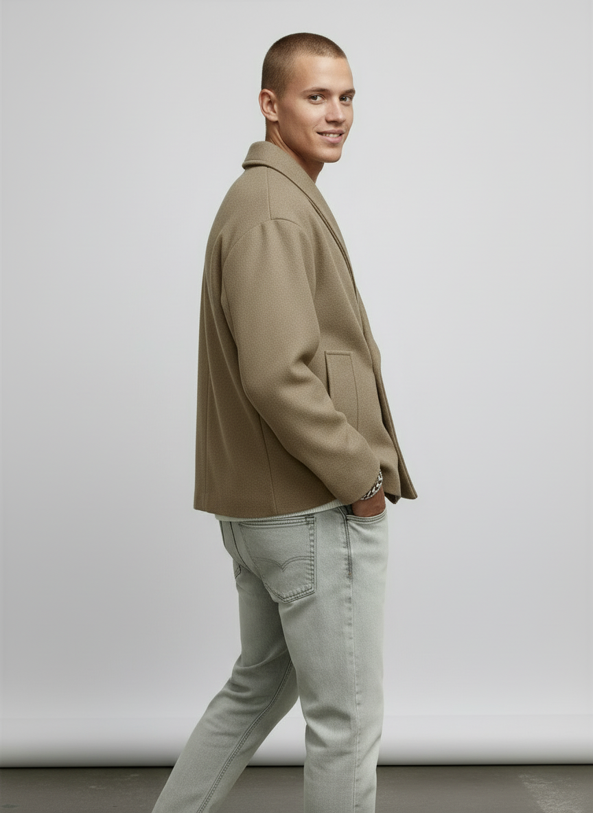 Image of Luke | Men's Shawl Collar Short Jacket
